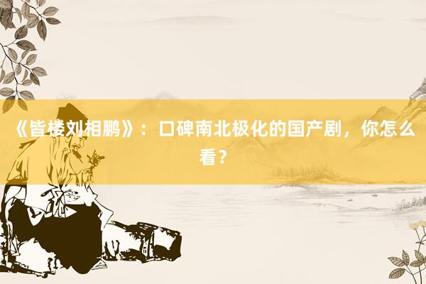 《皆楼刘相鹏》:口碑南北极化的国产剧,你怎么看?